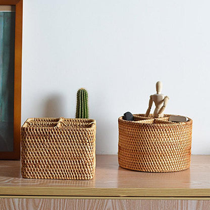 Wicker Catchall Storage Basket for Table Top