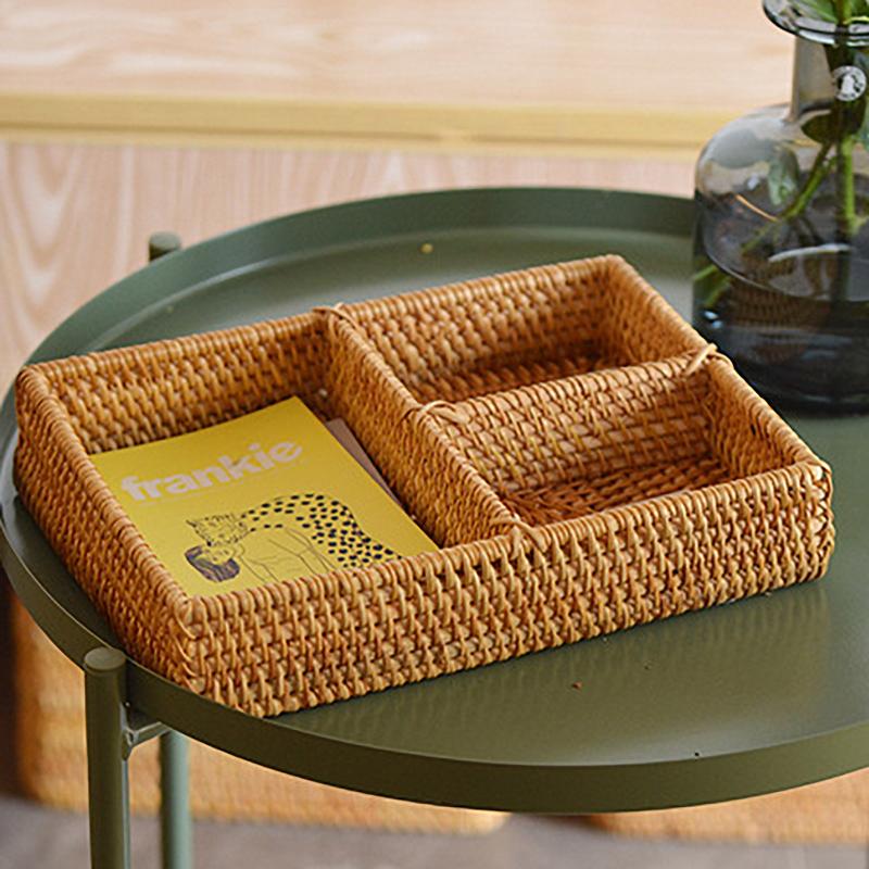 Wicker Catchall Storage Basket for Table Top