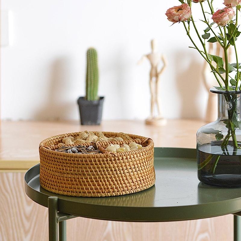 Wicker Catchall Storage Basket for Table Top