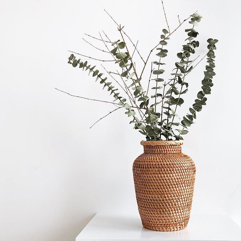 Rustic Rattan Vase