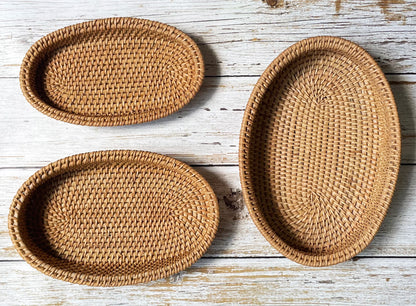 Oval Rattan Chargers | Desktop Storage