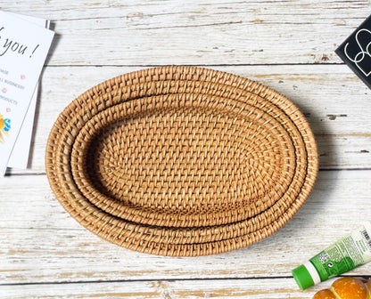 Oval Rattan Chargers | Desktop Storage