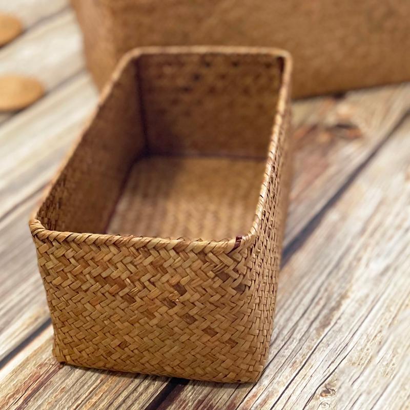 Set of 3 Seagrass Basket | Desktop Organizers