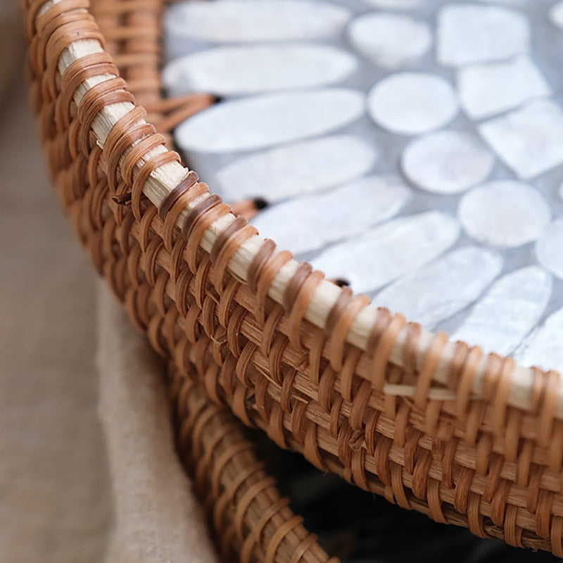 Rattan Shell Candle Tray